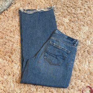 AE Distressed Hem Flare Jeans